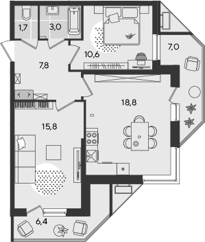 Продается 3-комн. квартира, 57.7 м²