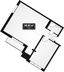 Продается 1-комн. квартира, 66.6 м²