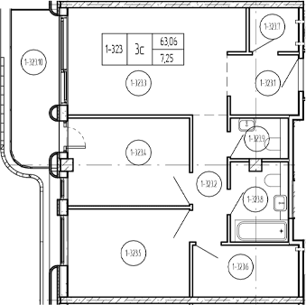Продается 3-комн. квартира, 64.18 м²