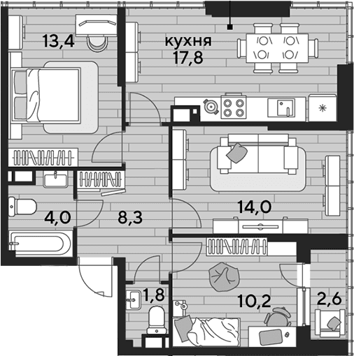 Продается 3-комн. квартира, 69.5 м²