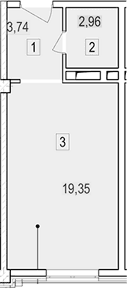 Продается 1-комн. квартира, 26.05 м²