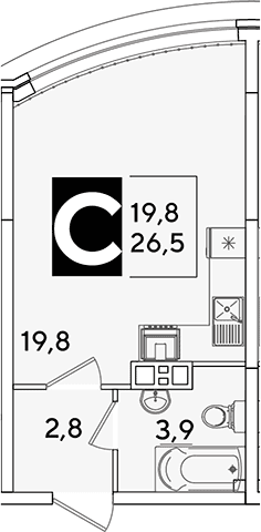 Продается 1-комн. квартира, 26.5 м²