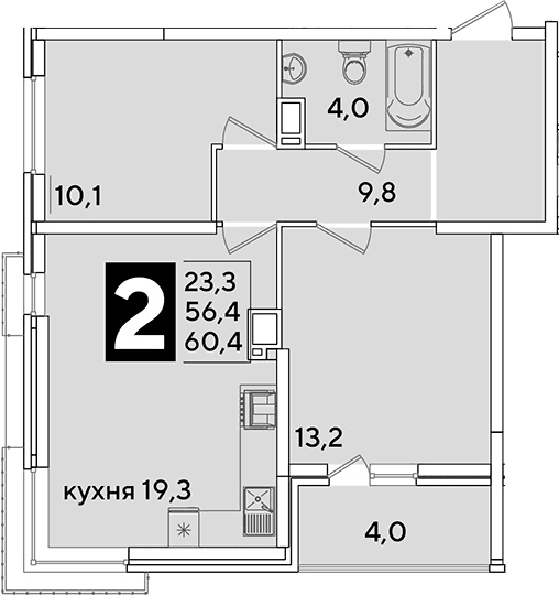 Продается 3-комн. квартира, 56.4 м²