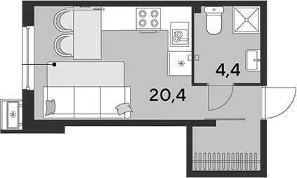 Продается 1-комн. квартира, 24.8 м²