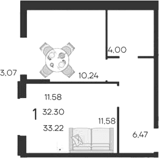 Продается 1-комн. квартира, 32.3 м²