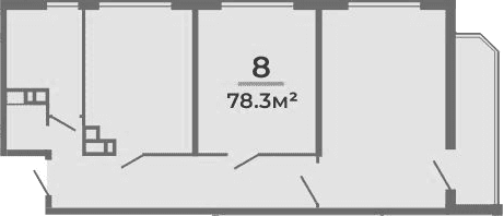 Продается 1-комн. квартира, 71.6 м²