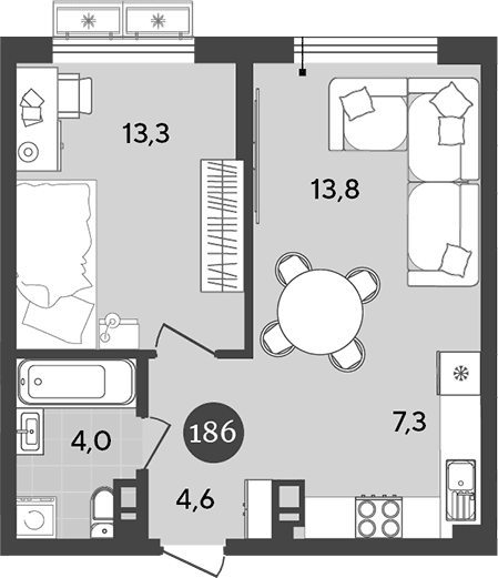 Продается 2-комн. квартира, 43 м²