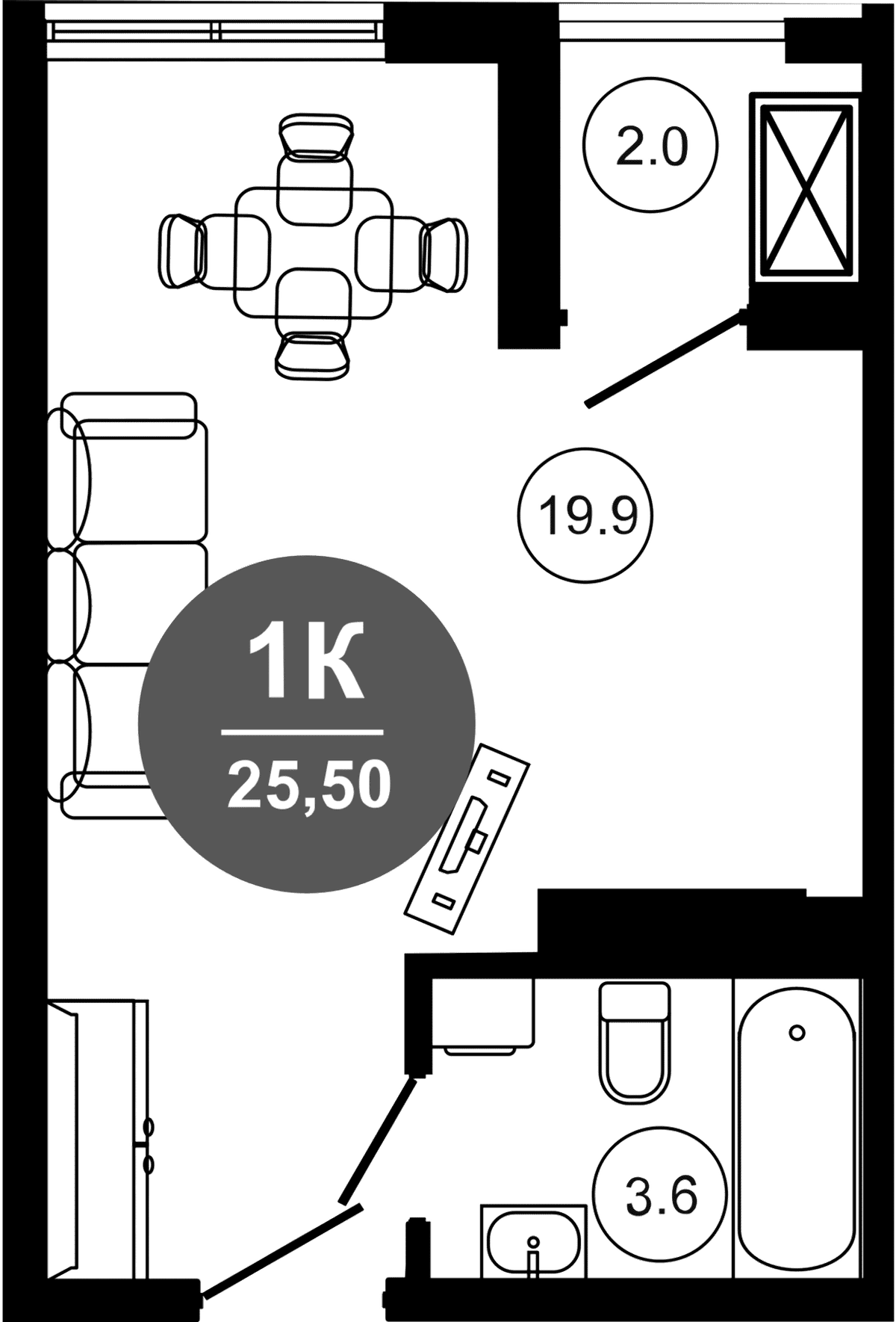 Продается 1-комн. квартира, 23.5 м²