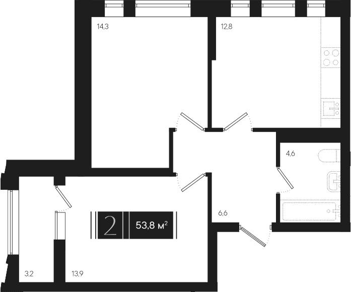 Продается 2-комн. квартира, 52.2 м²