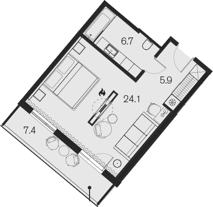 Продается 1-комн. квартира, 36.7 м²