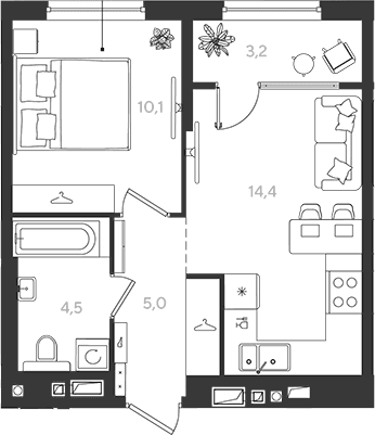 Продается 1-комн. квартира, 34 м²