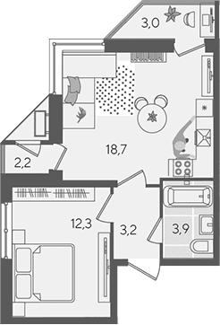Продается 2-комн. квартира, 38.1 м²