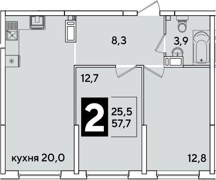 Продается 3-комн. квартира, 57.7 м²