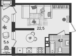 Продается 1-комн. квартира, 26.7 м²