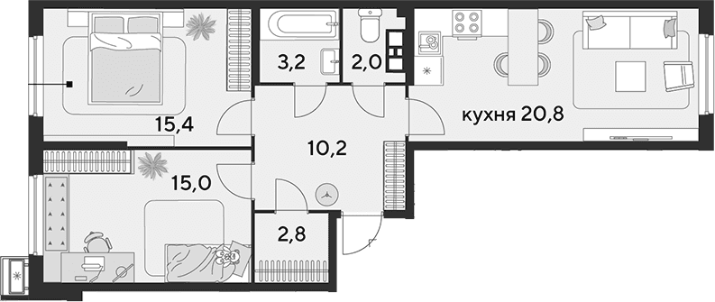 Продается 3-комн. квартира, 69.4 м²