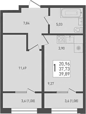Продается 2-комн. квартира, 37.73 м²