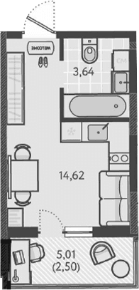Продается 1-комн. квартира, 18.26 м²