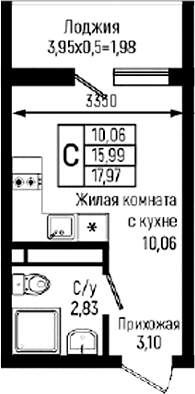 Продается 1-комн. квартира, 15.99 м²