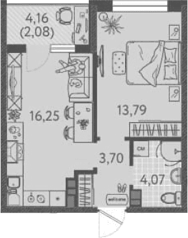 Продается 1-комн. квартира, 37.81 м²