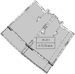 Продается 1-комн. квартира, 72.76 м²