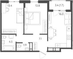 Продается 3-комн. квартира, 56.7 м²