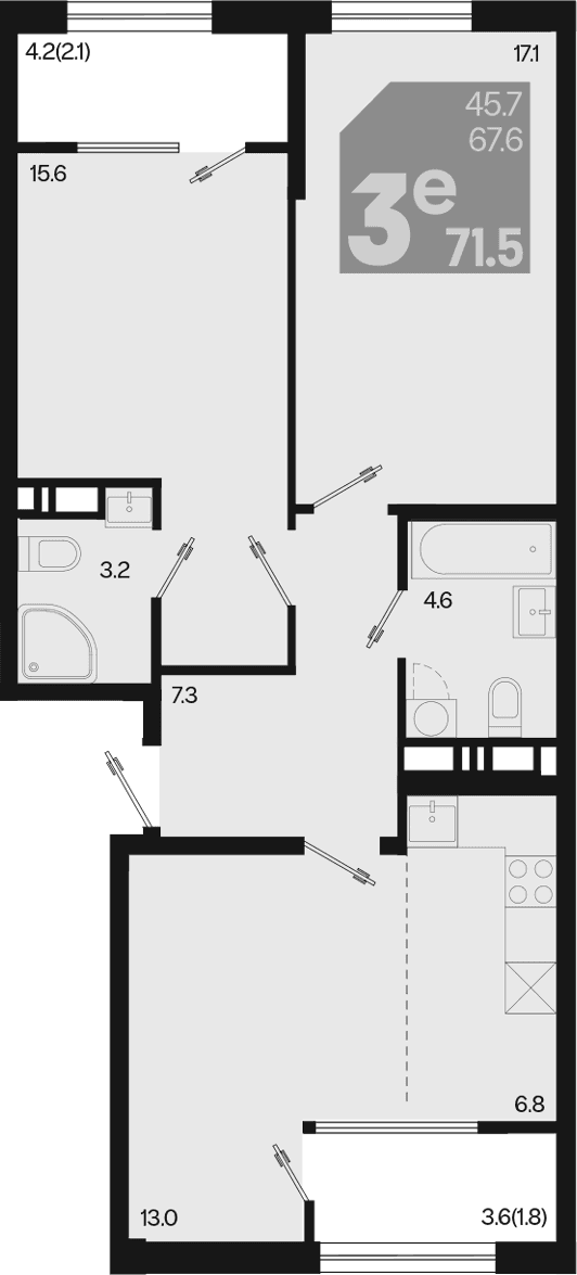 Продается 3-комн. квартира, 67.6 м²
