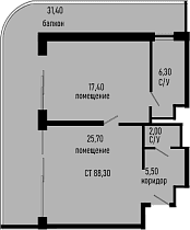 Продается 1-комн. квартира, 56.9 м²