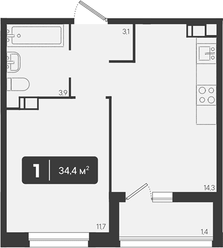 Продается 1-комн. квартира, 33 м²