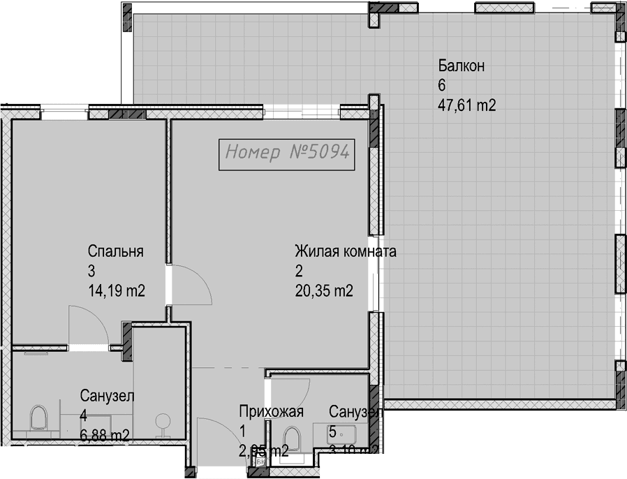 Продается 2-комн. квартира, 47.5 м²
