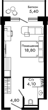 Продается 1-комн. квартира, 27.7 м²