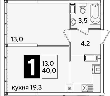 Продается 2-комн. квартира, 40 м²