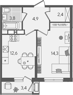 Продается 1-комн. квартира, 38 м²