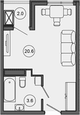 Продается 1-комн. квартира, 24.2 м²