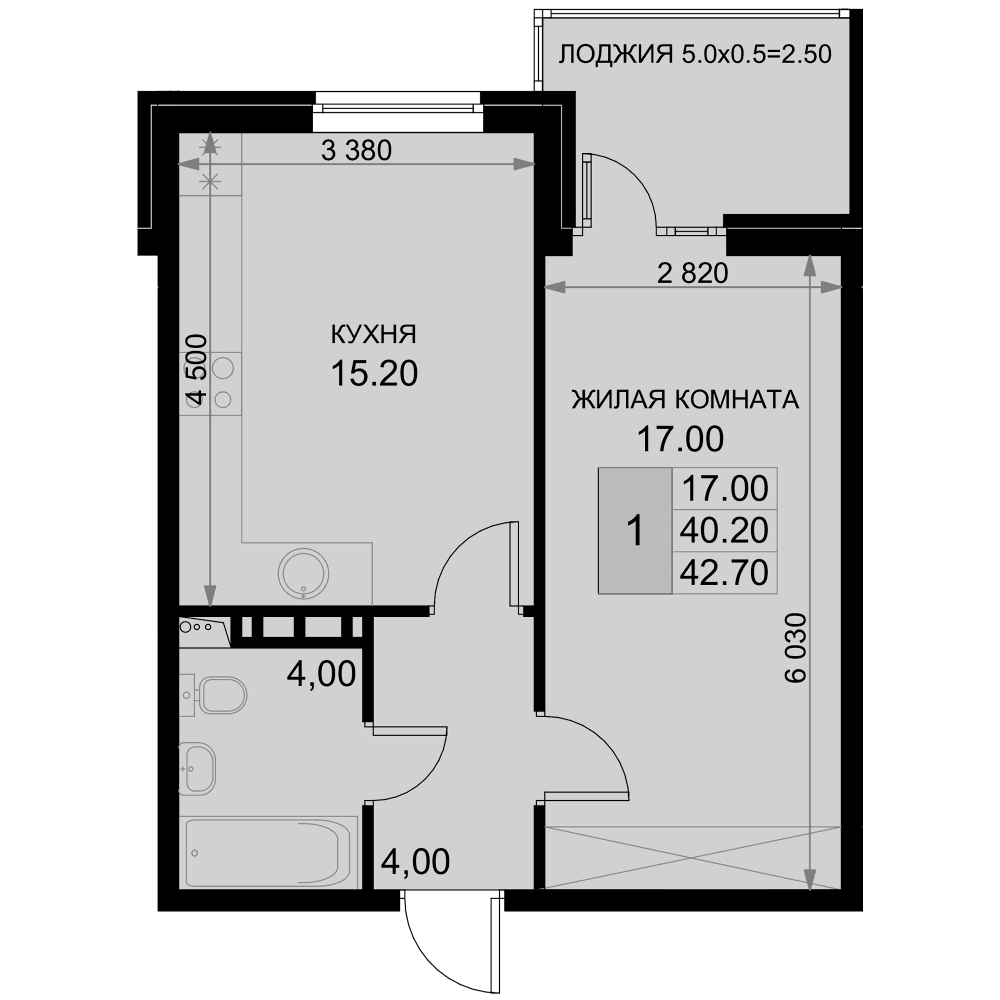 Продается 2-комн. квартира, 40.2 м²