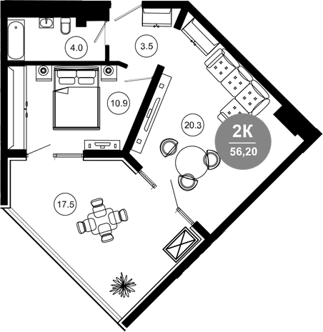 Продается 2-комн. квартира, 40.1 м²