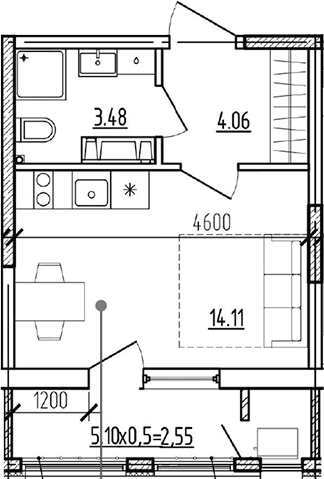 Продается 1-комн. квартира, 21.65 м²