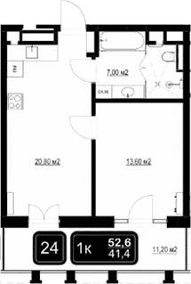 Продается 2-комн. квартира, 41.4 м²