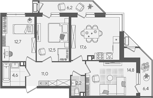 Продается 4-комн. квартира, 75.4 м²