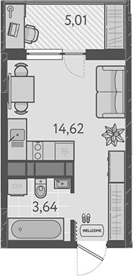 Продается 1-комн. квартира, 18.26 м²
