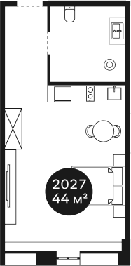 Продается 1-комн. квартира, 43.59 м²