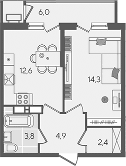 Продается 1-комн. квартира, 38 м²
