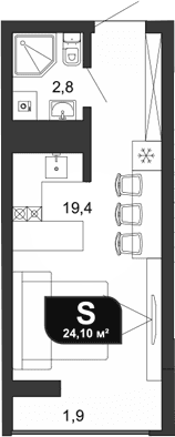 Продается 1-комн. квартира, 22.2 м²