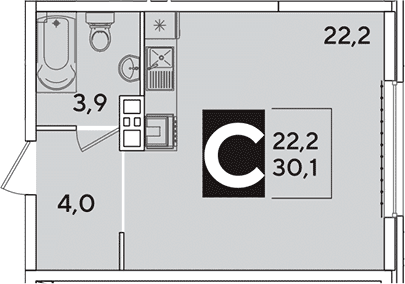 Продается 1-комн. квартира, 30.1 м²