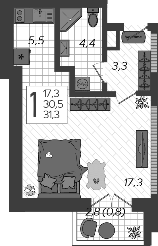 Продается 1-комн. квартира, 36.89 м²