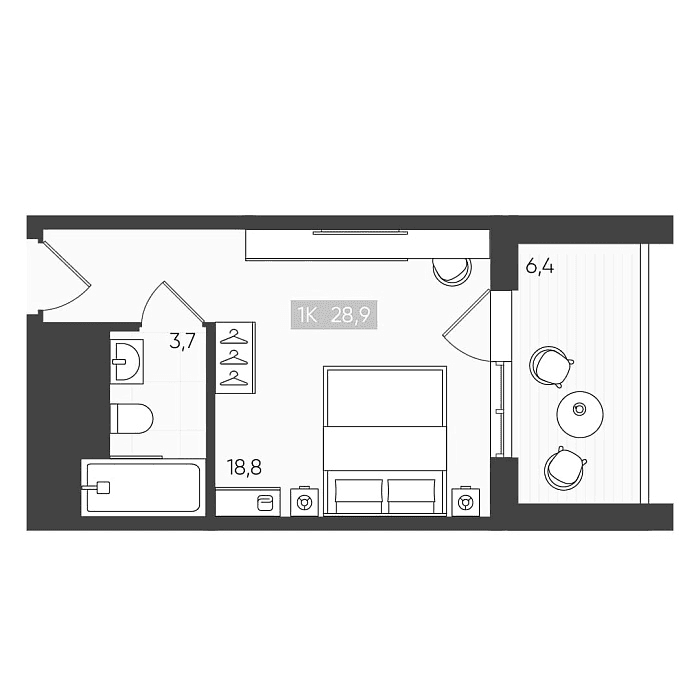 Продается 1-комн. квартира, 22.2 м²