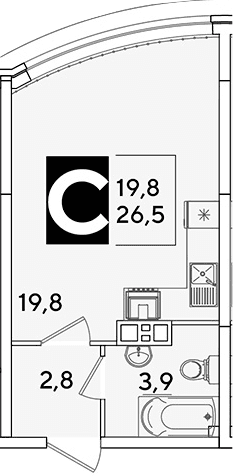 Продается 1-комн. квартира, 26.5 м²