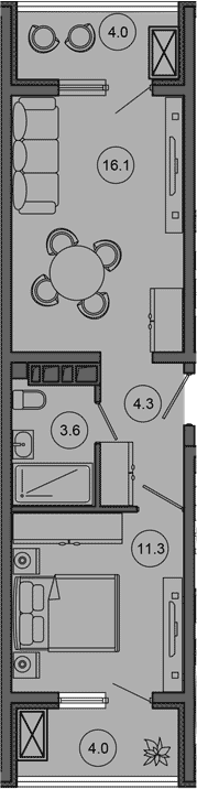 Продается 2-комн. квартира, 35.3 м²