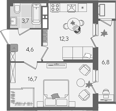Продается 1-комн. квартира, 37.3 м²