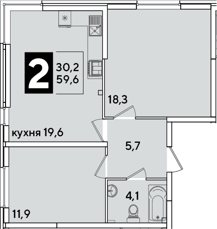Продается 3-комн. квартира, 59.6 м²