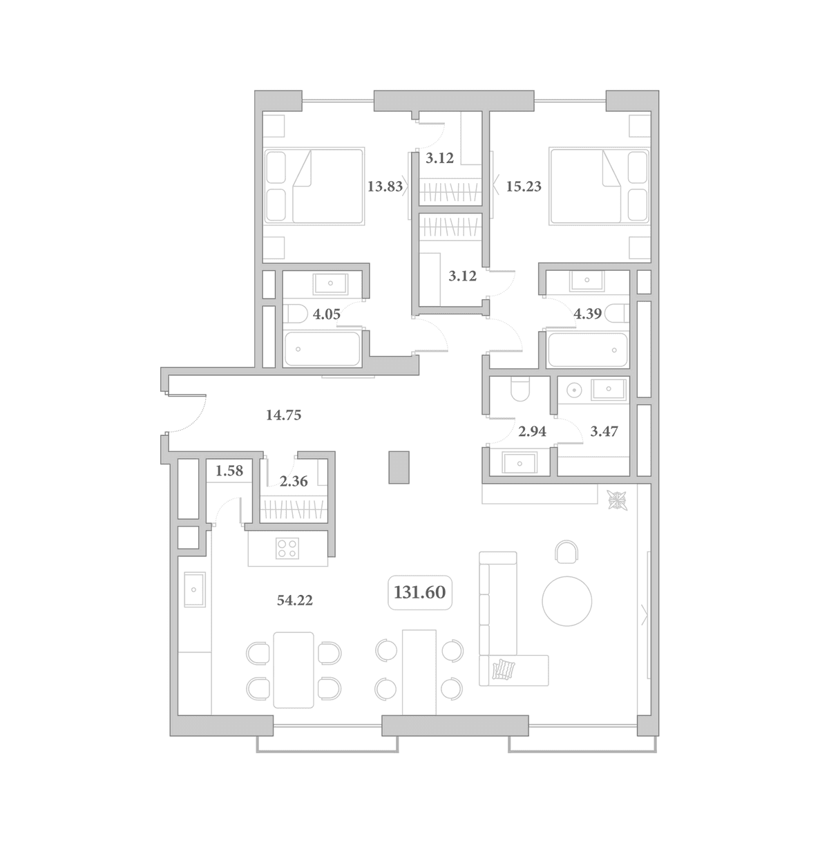 Продается 3-комн. квартира, 128.2 м²